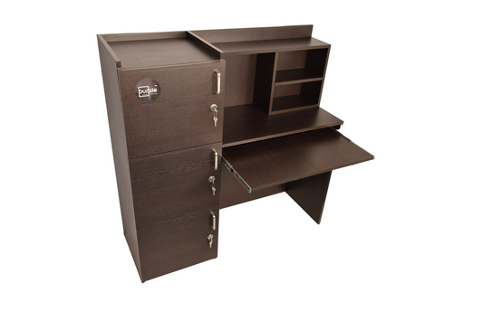Purple Furniture Study Desk with Cupboards and Locks